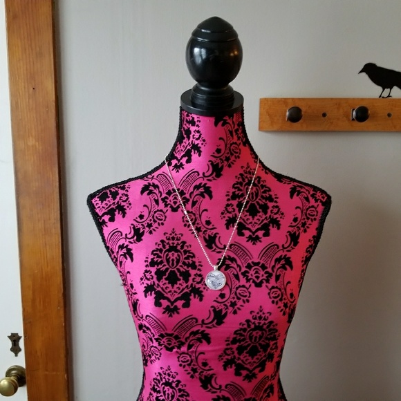 Relisted -Zentangle heart bubble necklace silver tone ball - Picture 8 of 8